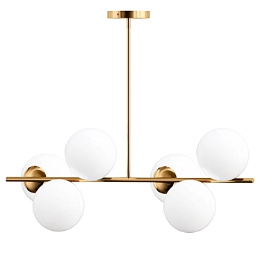 Modern Brass Semi-Flushmount Light 3D model image 1 