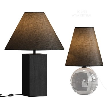 Crystal Eclipse Table Lamp - Modern Elegance 3D model image 1 