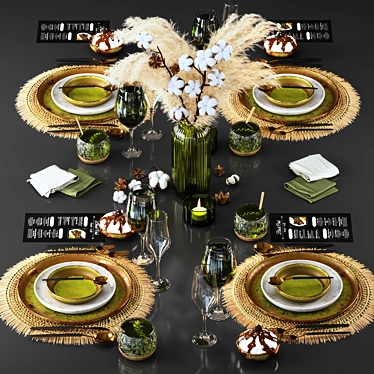 Modern Tableware Design Set 3D model image 1 