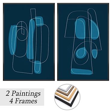 Art Set with Varying Frames 3D model image 1 