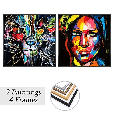 Artwork Set with Frame Options 3D model image 1 