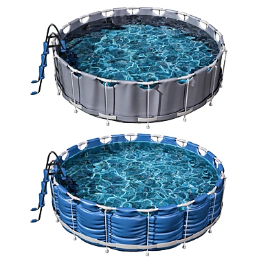 Circular Frame Pool Models (2-in-1) 3D model image 1 