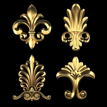 Elegant 3D Ornament Duo Render 3D model image 1 