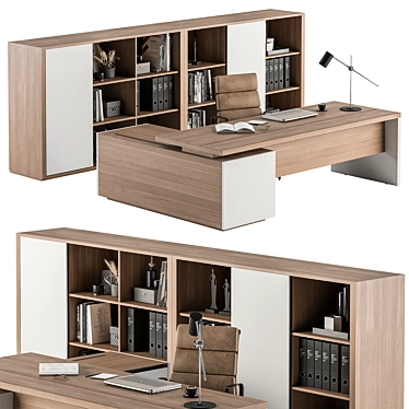 Executive Office Desk - Modern Design 3D model image 1 