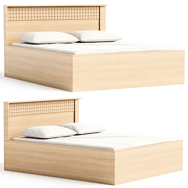 Modern Storage Bed N17 Grey 3D model image 1 