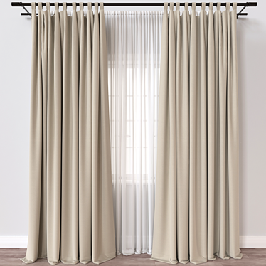 Multi-Format Curtain with 162k Polygons 3D model image 1 