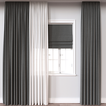 3D Curtains Model with Multiple Formats 3D model image 1 