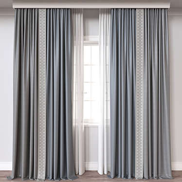 Window Curtain 3D Model - Vray/Corona 3D model image 1 