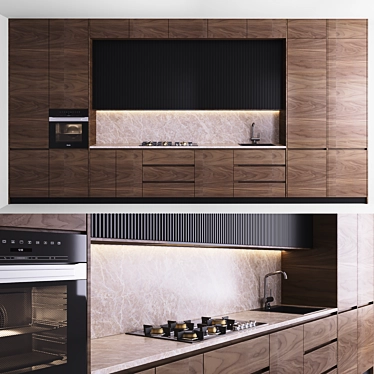 "Sleek Kitchen Design Package 3D model image 1 