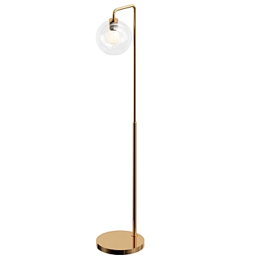 Elegant Glass Floor Lamp Sculpture 3D model image 1 