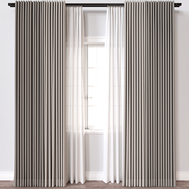 Luxury 3D Curtain Model 3D model image 1 