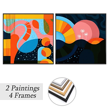 Gallery Wall Art Set Kit 3D model image 1 