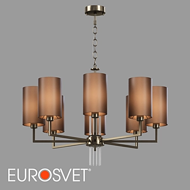 Soffio Nickel Pendant Chandelier 3D model image 1 