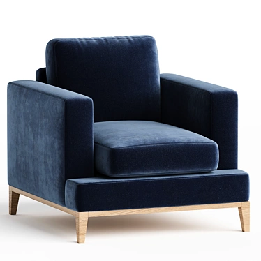 Elegant Covex Wood Armchair 3D model image 1 