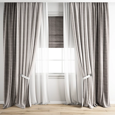 Polygonal Model Curtain with Textures 3D model image 1 