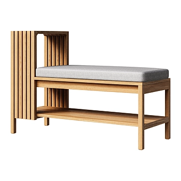 Solid Ash Entryway Bench, Lazar 3D model image 1 