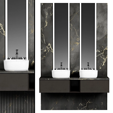 Modern Modular Bathroom Cabinet 3D model image 1 