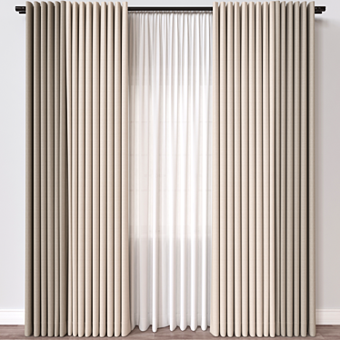 Versatile 3D Curtain Model 3D model image 1 