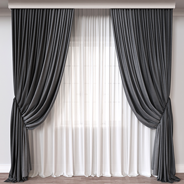 Luxury Curtain 3D Model 3D model image 1 