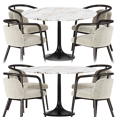 Contemporary Dining Set with Essex Chair 3D model image 1 