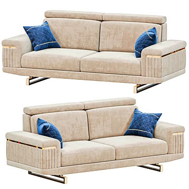 Elegant PRAGA Sofa HONOR Furniture 3D model image 1 