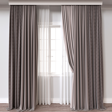 Versatile 3D Curtain Model 3D model image 1 