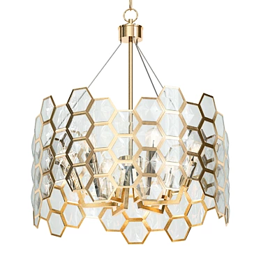 Sleek Design Honeycomb Pendant Lamp 3D model image 1 