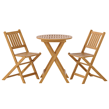 Folding Bistro Patio Furniture Set 3D model image 1 