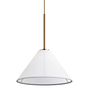 Elegant Glass Cone Pendant Light 3D model image 1 