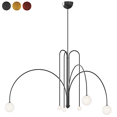 Deco Spider Chandelier - Mintbliss 3D model image 1 