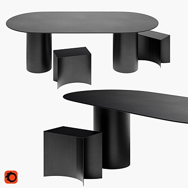 Table and Footstool Void by Desalto