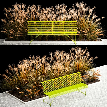 Urban Oasis Bench Set 3D model image 1 