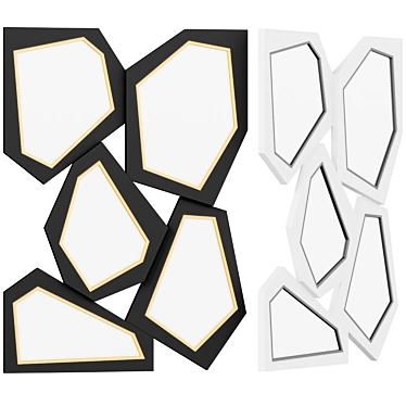 Modern Geometric Accent Mirror 3D model image 1 