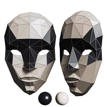 Venice Mask Papercraft Pattern Kit 3D model image 1 