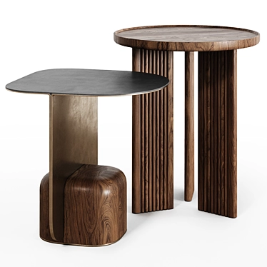 Modern Coffee Side Tables Set 3D model image 1 