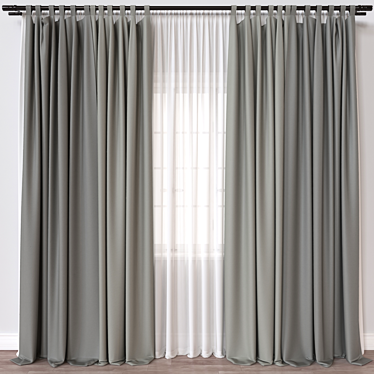 Modern Curtain 3D Model Set 3D model image 1 