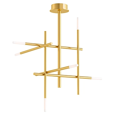 Modern Gold Chandelier with Unique Design 3D model image 1 