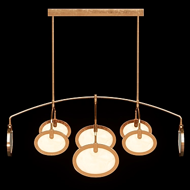 Alabaster Brass Chandelier: Elegantly Antique 3D model image 1 