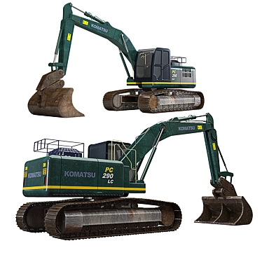 KOMATSU Excavator 3D Model Set 3D model image 1 