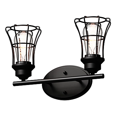 Matte Black Cage Wall Sconce 3D model image 1 
