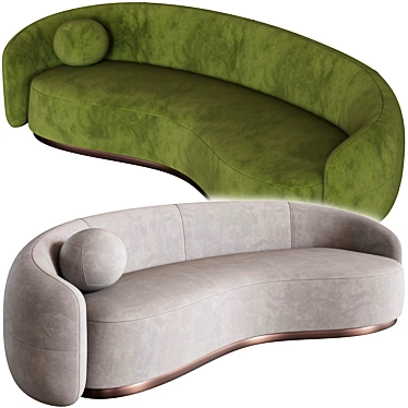 Modern Curved Austin Sofa Design 3D model image 1 