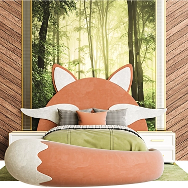 Fox Cub Kids Bed Set 3D model image 1 