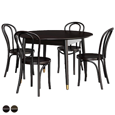 Modern Dining Set Beech Mateo 3D model image 1 