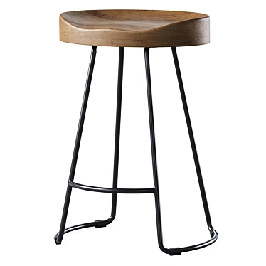 Modern Half-bar Stool Roger 3D model image 1 