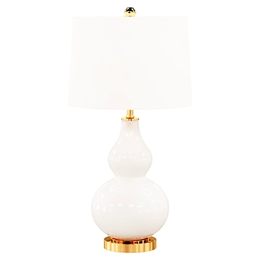 Cream/Gold Leaf Table Lamps Duo 3D model image 1 