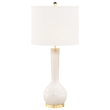 Elegant Long Neck Ceramic Table Lamp 3D model image 1 