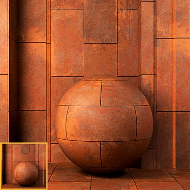 4k Corten Steel Panel Textures 3D model image 1 