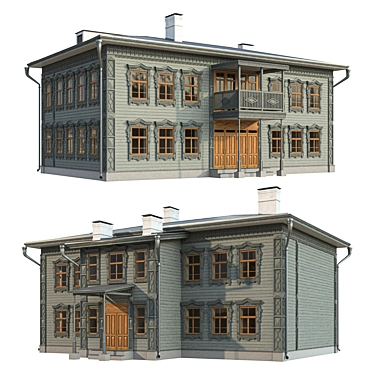 Historic Wooden Building Kazan 3D model image 1 