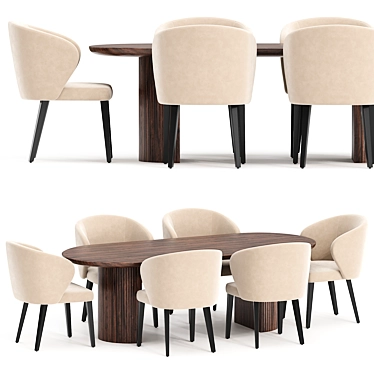 Elegant Modern Dining Set 6 3D model image 1 