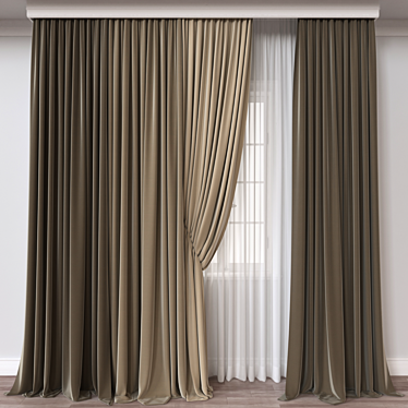 Versatile 3D Curtain Model 3D model image 1 